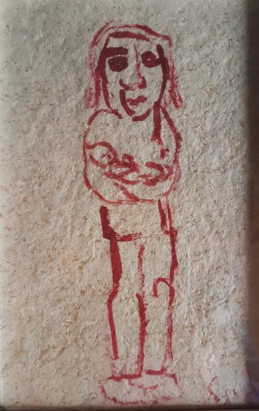 Thumbnail von 530 Mutter mit Baby (klein), Aquarell auf Papier, 03.2010, 10x20cm, 35€.jpg