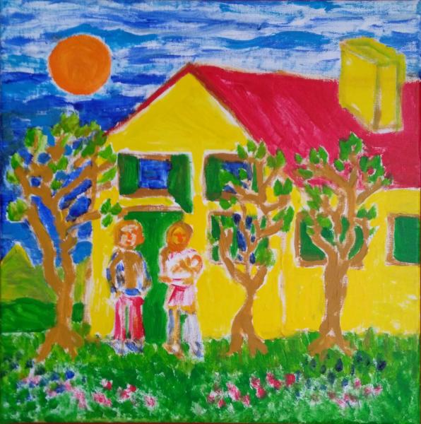 Thumbnail von 800 Gelbes Haus, Acryl auf Leinwand, 12.2017, 35x30cm, 60€.jpg