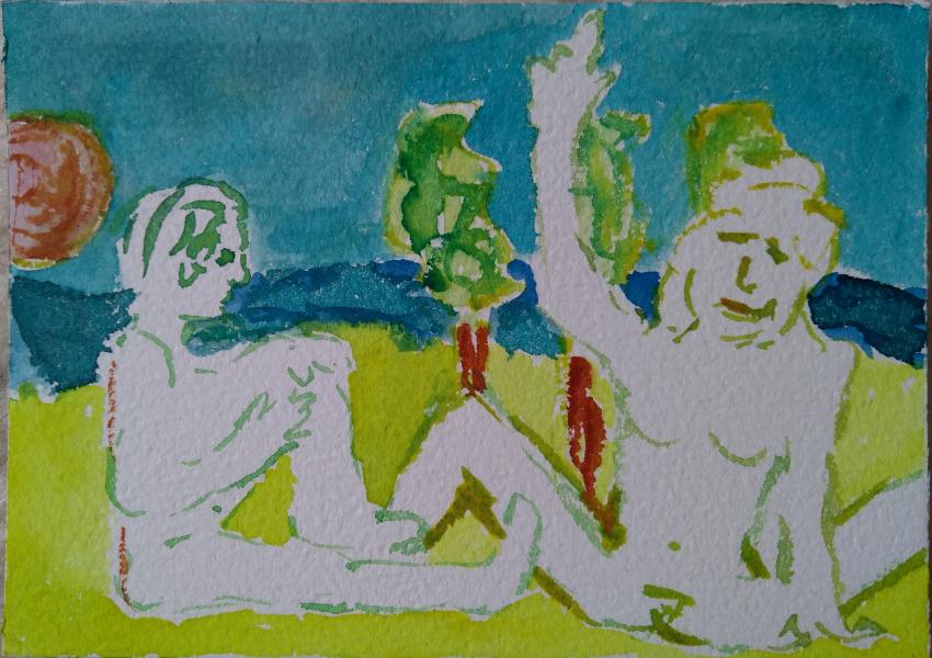 Thumbnail von 110 Am Strand, Aquarell auf Papier, 07.2018, 21x10cm, 30€.jpg