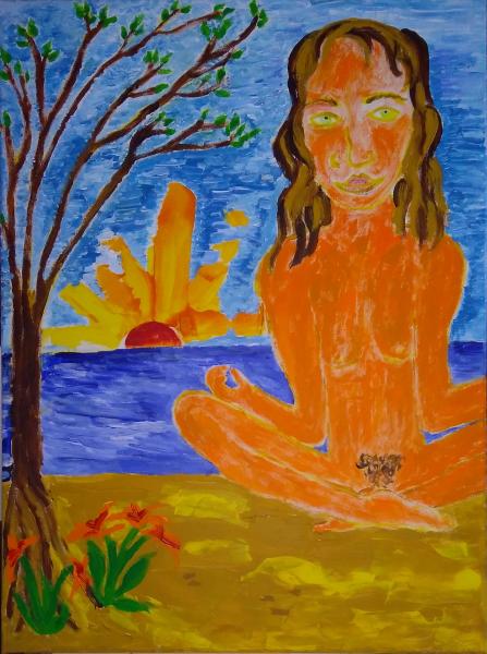 Thumbnail von 700 Frau am See, Acryl auf Leinwand, 02.2018, 65x80cm, 100€.jpg