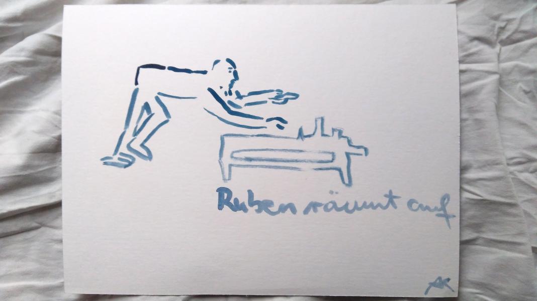 Thumbnail of 940 Ruben räumt auf, Aquarell auf Papier, 02.2017, 28x18cm, 40€.jpg